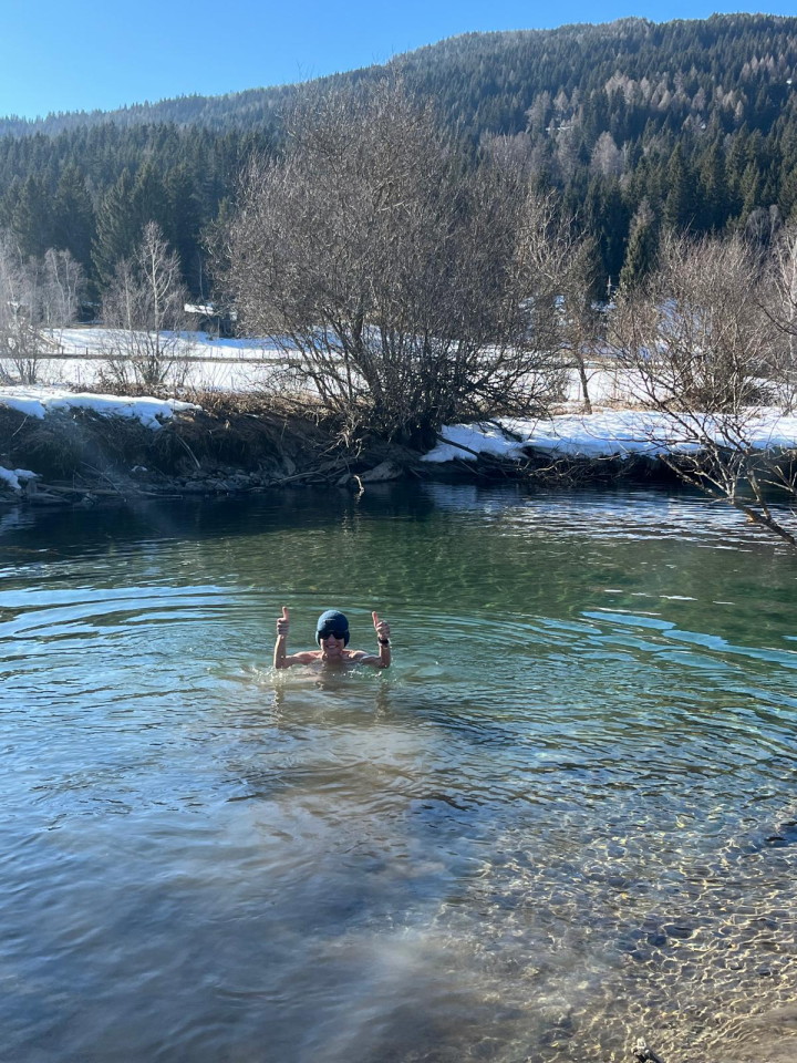 Eisbad in der Longa